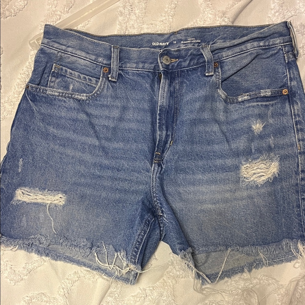 Old Navy Distressed Light Blue Jean Shorts